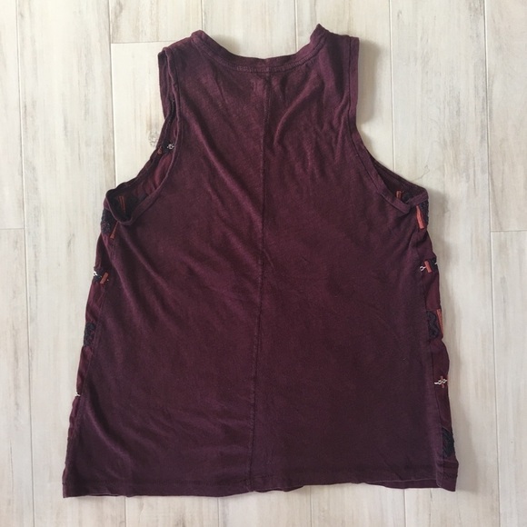 Madewell Maroon Embroidered Tank - Picture 3 of 3